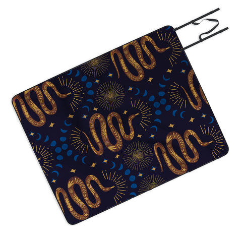Marta Barragan Camarasa Celestial Serpent Charm Picnic Blanket