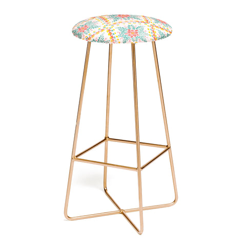 Marta Barragan Camarasa Chic Floral Geometry Bar Stool