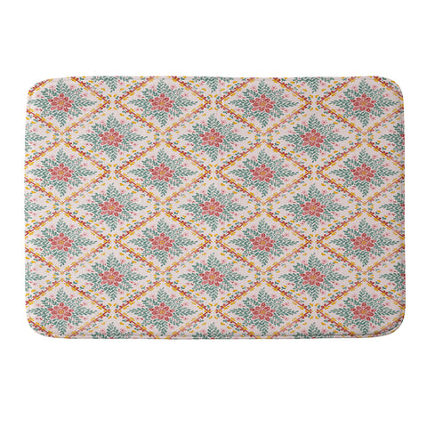 Marta Barragan Camarasa Chic Floral Geometry Memory Foam Bath Mat