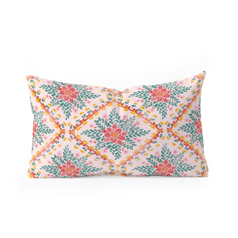 Marta Barragan Camarasa Chic Floral Geometry Oblong Throw Pillow