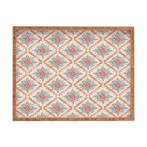 Marta Barragan Camarasa Chic Floral Geometry Rectangular Tray