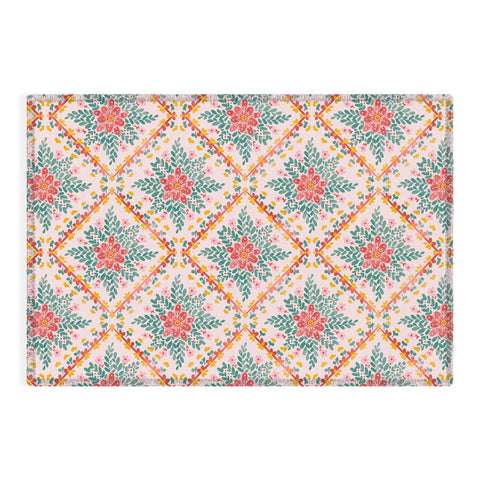 Marta Barragan Camarasa Chic Floral Geometry Outdoor Rug
