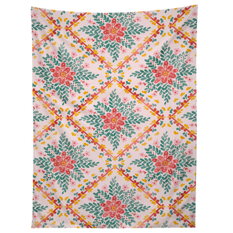 Marta Barragan Camarasa Chic Floral Geometry Tapestry
