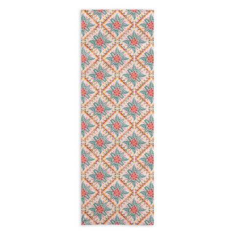 Marta Barragan Camarasa Chic Floral Geometry Yoga Towel