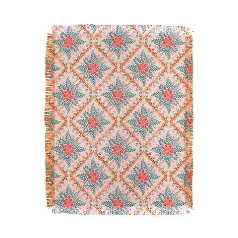 Marta Barragan Camarasa Chic Floral Geometry Throw Blanket