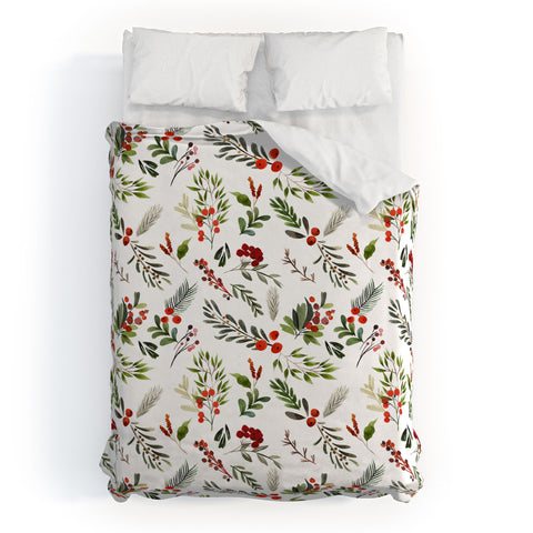 Marta Barragan Camarasa Christmas Botany 001 Duvet Cover