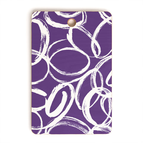 Marta Barragan Camarasa Circular Brushstrokes Abstract Cutting Board Rectangle