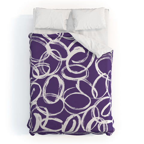 Marta Barragan Camarasa Circular Brushstrokes Abstract Duvet Cover