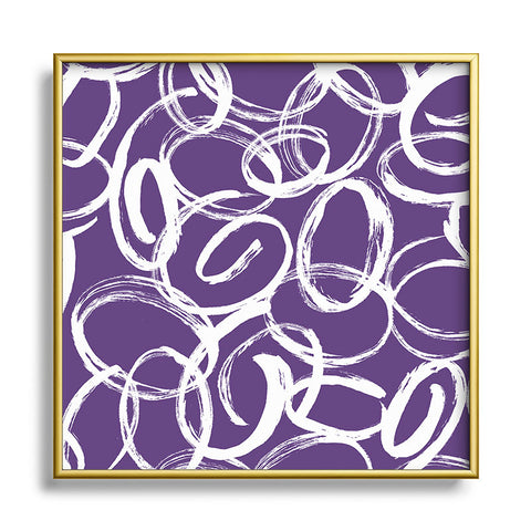 Marta Barragan Camarasa Circular Brushstrokes Abstract Square Metal Framed Art Print