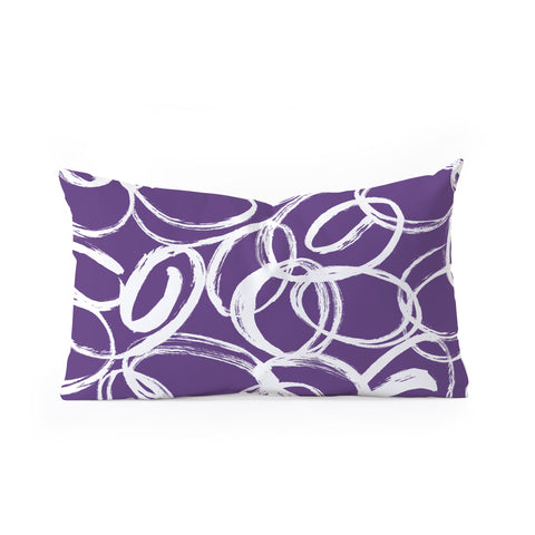 Marta Barragan Camarasa Circular Brushstrokes Abstract Oblong Throw Pillow