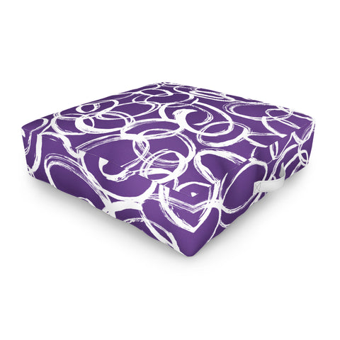 Marta Barragan Camarasa Circular Brushstrokes Abstract Outdoor Floor Cushion