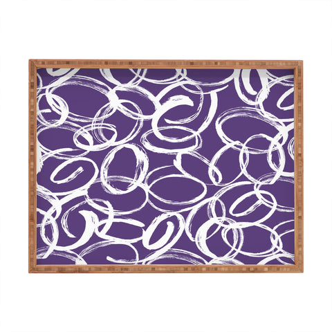 Marta Barragan Camarasa Circular Brushstrokes Abstract Rectangular Tray