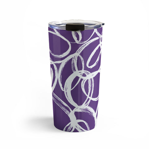 Marta Barragan Camarasa Circular Brushstrokes Abstract Travel Mug