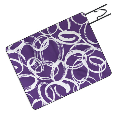 Marta Barragan Camarasa Circular Brushstrokes Abstract Picnic Blanket