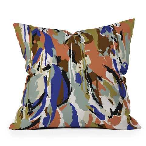 Marta Barragan Camarasa Color brushes composition Outdoor Throw Pillow