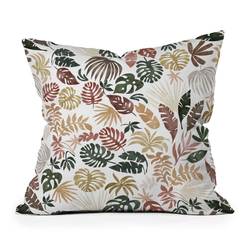 Marta Barragan Camarasa Colorful abstract jungle Outdoor Throw Pillow