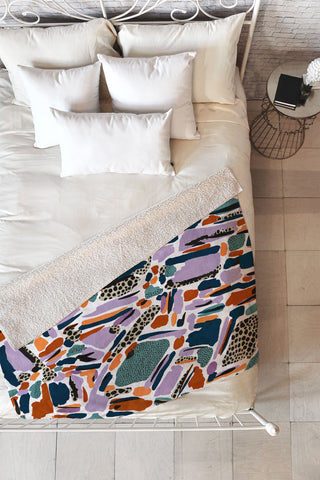 Marta Barragan Camarasa Colorful artistic abstract G90 Fleece Throw Blanket