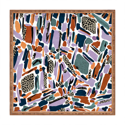 Marta Barragan Camarasa Colorful artistic abstract G90 Square Tray