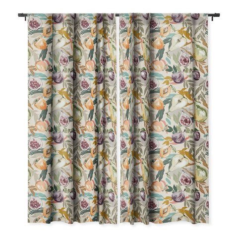 Marta Barragan Camarasa Colorful fruity feast 22 Blackout Window Curtain
