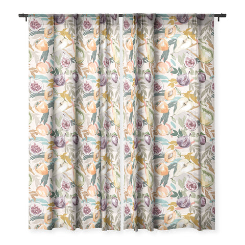 Marta Barragan Camarasa Colorful fruity feast 22 Sheer Window Curtain
