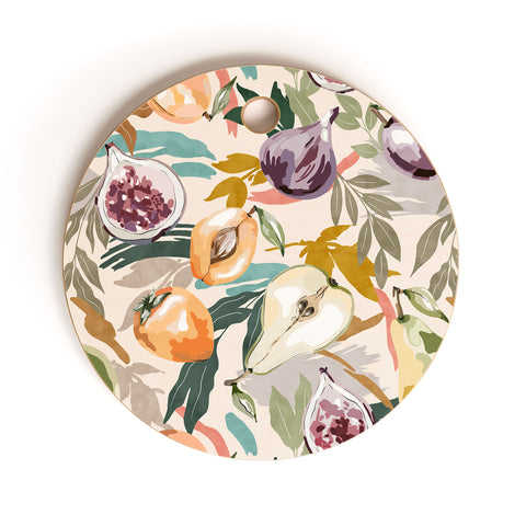 Marta Barragan Camarasa Colorful fruity feast 22 Cutting Board Round