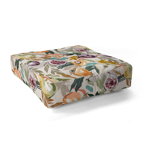 Marta Barragan Camarasa Colorful fruity feast 22 Floor Pillow Square