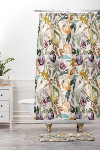 Marta Barragan Camarasa Colorful fruity feast 22 Shower Curtain And Mat