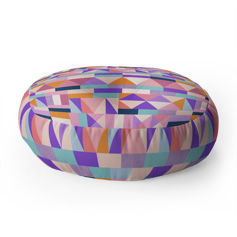 Marta Barragan Camarasa Colorful geometric shapes PT Floor Pillow Round