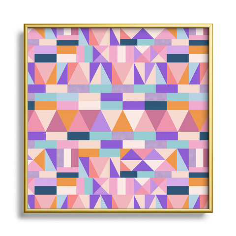 Marta Barragan Camarasa Colorful geometric shapes PT Square Metal Framed Art Print