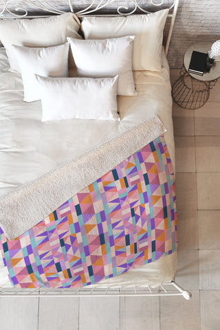 Marta Barragan Camarasa Colorful geometric shapes PT Fleece Throw Blanket