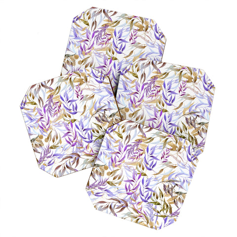 Marta Barragan Camarasa Colorful leaves and gold Coaster Set