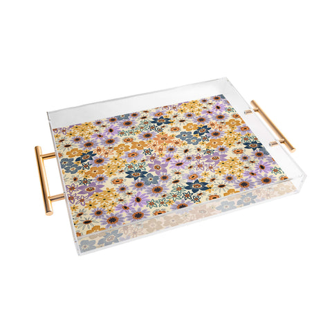 Marta Barragan Camarasa colorful lush wild garden F Acrylic Tray