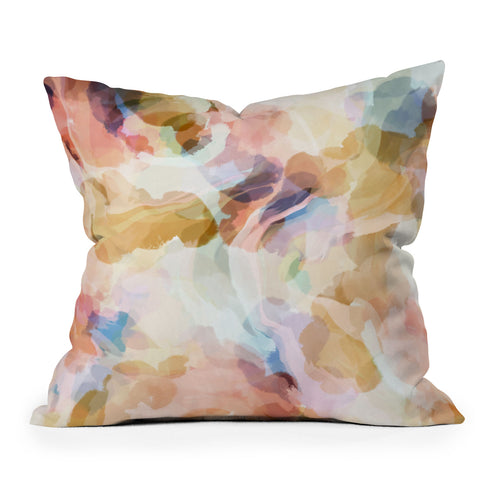 Marta Barragan Camarasa Colorful shapes in waves Outdoor Throw Pillow