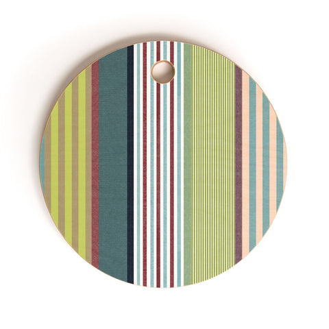 Marta Barragan Camarasa Colorful Stripe Delight Cutting Board Round