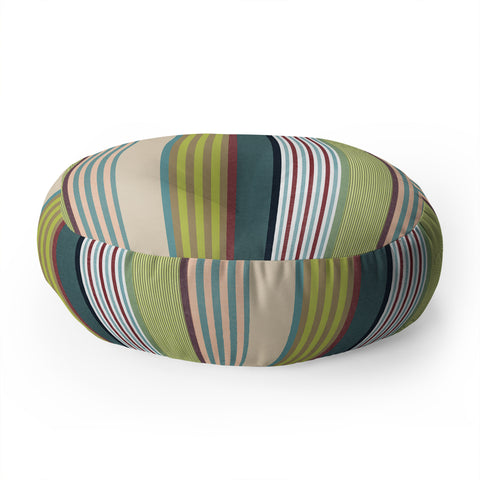 Marta Barragan Camarasa Colorful Stripe Delight Floor Pillow Round