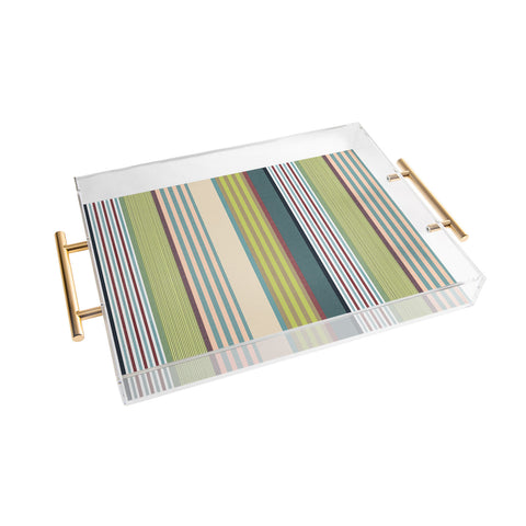 Marta Barragan Camarasa Colorful Stripe Delight Acrylic Tray