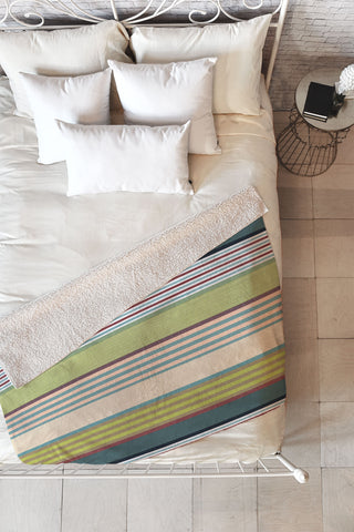 Marta Barragan Camarasa Colorful Stripe Delight Fleece Throw Blanket