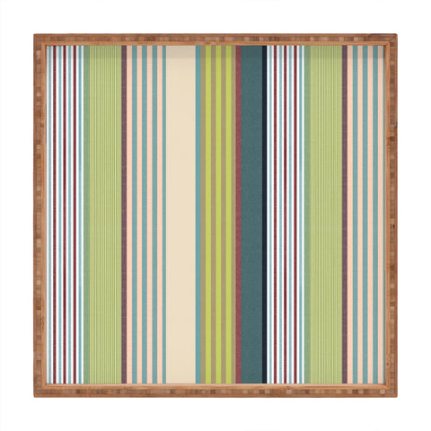 Marta Barragan Camarasa Colorful Stripe Delight Square Tray