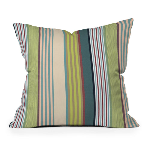 Marta Barragan Camarasa Colorful Stripe Delight Outdoor Throw Pillow