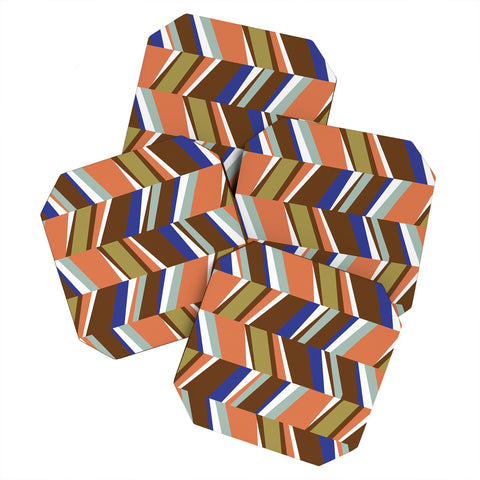 Marta Barragan Camarasa Colorful stripes retro 23 Coaster Set