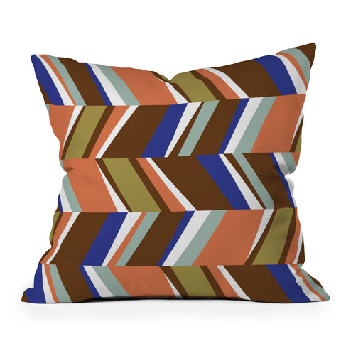 Marta Barragan Camarasa Colorful stripes retro 23 Outdoor Throw Pillow