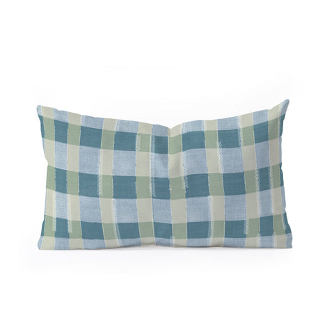 Marta Barragan Camarasa Country Style Checks Oblong Throw Pillow