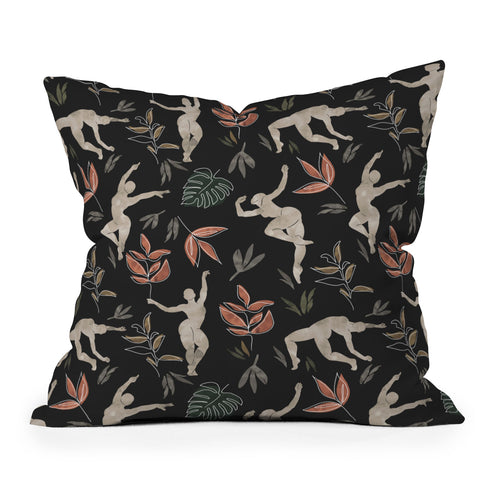 Marta Barragan Camarasa Dance woman simple dark nature Outdoor Throw Pillow