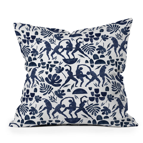 Marta Barragan Camarasa Dance women jungle silhouette Outdoor Throw Pillow