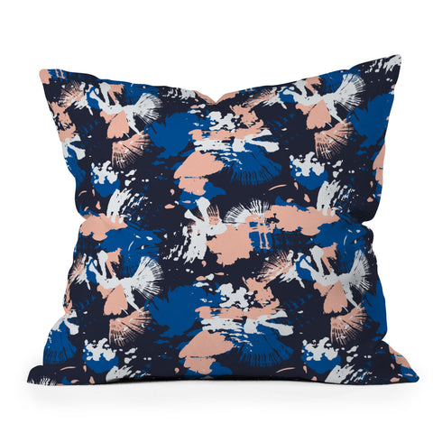 Marta Barragan Camarasa Dark abstract artistic strokes Outdoor Throw Pillow