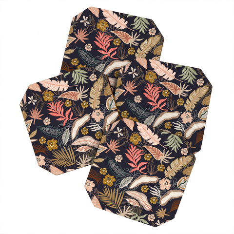 Marta Barragan Camarasa Dark abstract tropical jungle Coaster Set