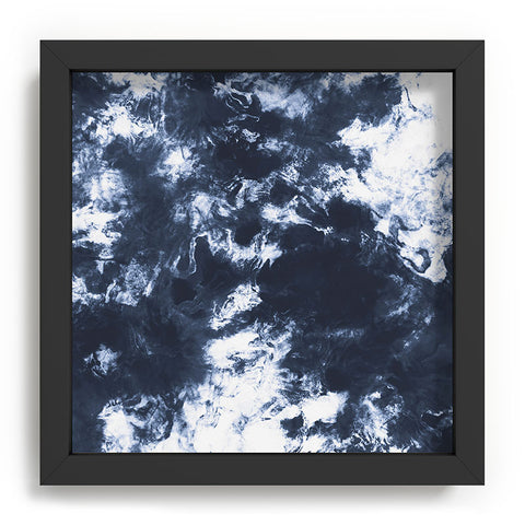 Marta Barragan Camarasa Dark blue watercolor stains 22 Recessed Framing Square