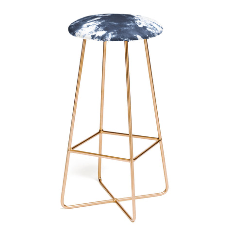 Marta Barragan Camarasa Dark blue watercolor stains 22 Bar Stool