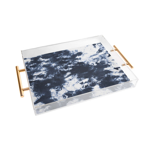 Marta Barragan Camarasa Dark blue watercolor stains 22 Acrylic Tray