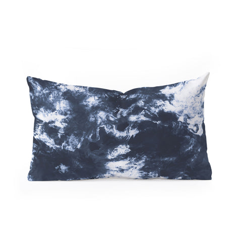 Marta Barragan Camarasa Dark blue watercolor stains 22 Oblong Throw Pillow